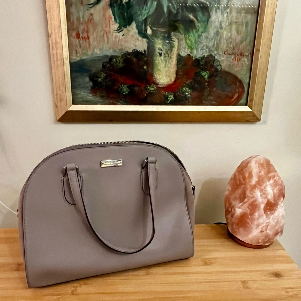 Kate Spade Cameron Street Lottie Satchel Taupe Saffiano Leather Crossbody